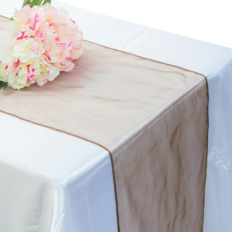 Organza Tisch Läufer Tischdecke Abdeckung Weiche schier Stoff Stuhl BöGen Beute Hochzeit 30*275CM Weihnachten Party Bankett tisch Dekor: Schokolade