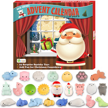 D-FantiX Mochi Squishy Speelgoed Advent Kalender Kerst Countdown Kalender 24Pcs Kawaii Squishies Dieren Relief Stress Speelgoed