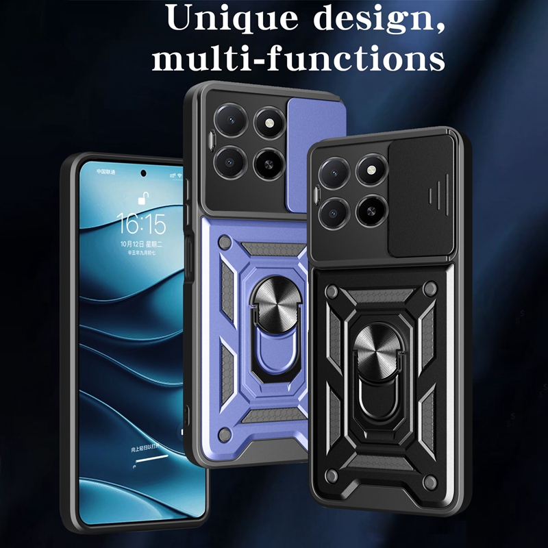 Para Honor X5b Plus 4G funda a prueba de golpes armadura soporte magnético anillo cubierta de teléfono Honor X5b / X5b Plus Fundas de protección de cámara