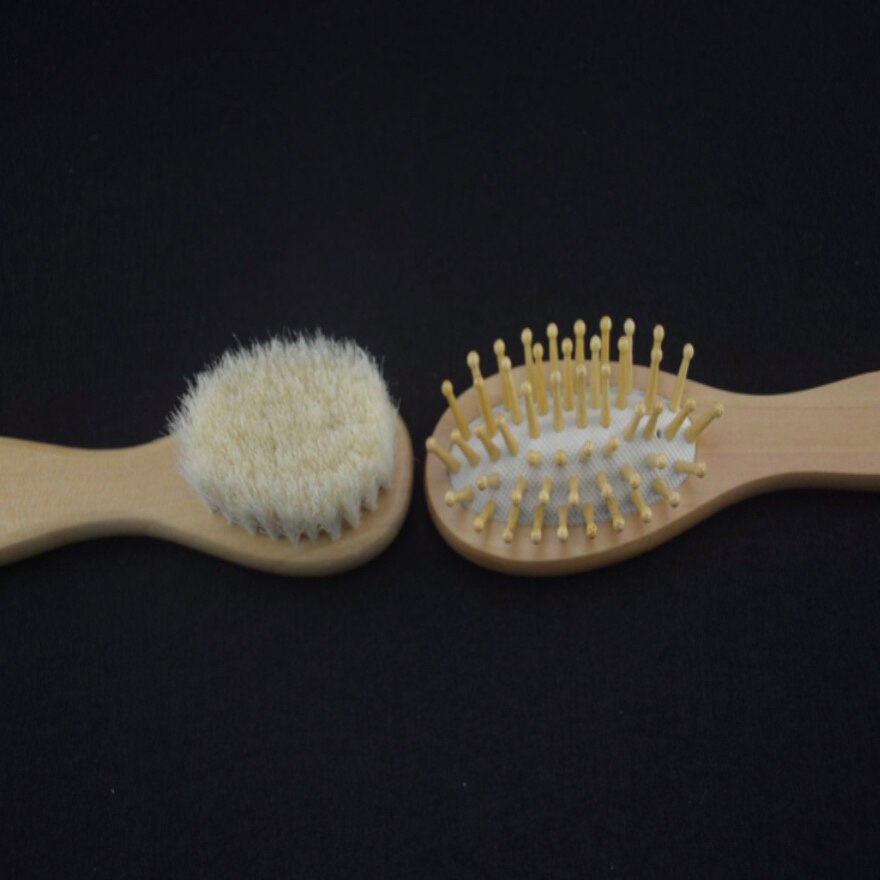 Baby Daily Care Products Wood Shampoo Bath Wool Brush Soft Skin Care Cleaning Brush Wool Brush Set