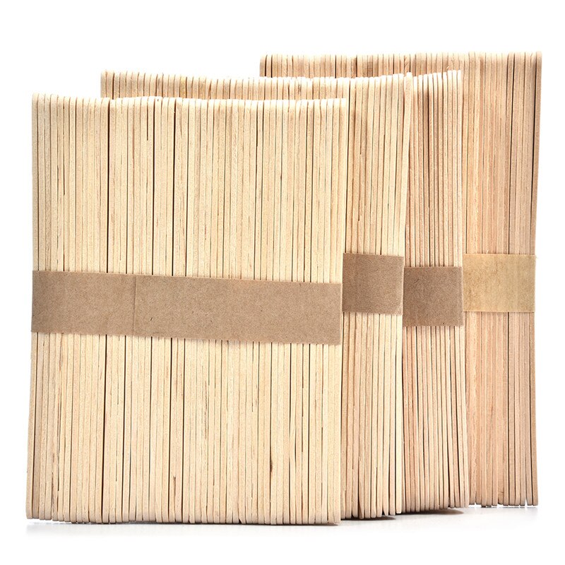 50Pcs Wooden Popsicle Stick Kids Hand Crafts Art Ice Cream Lolly Cake DIY Making Funny Ice Cream Stick