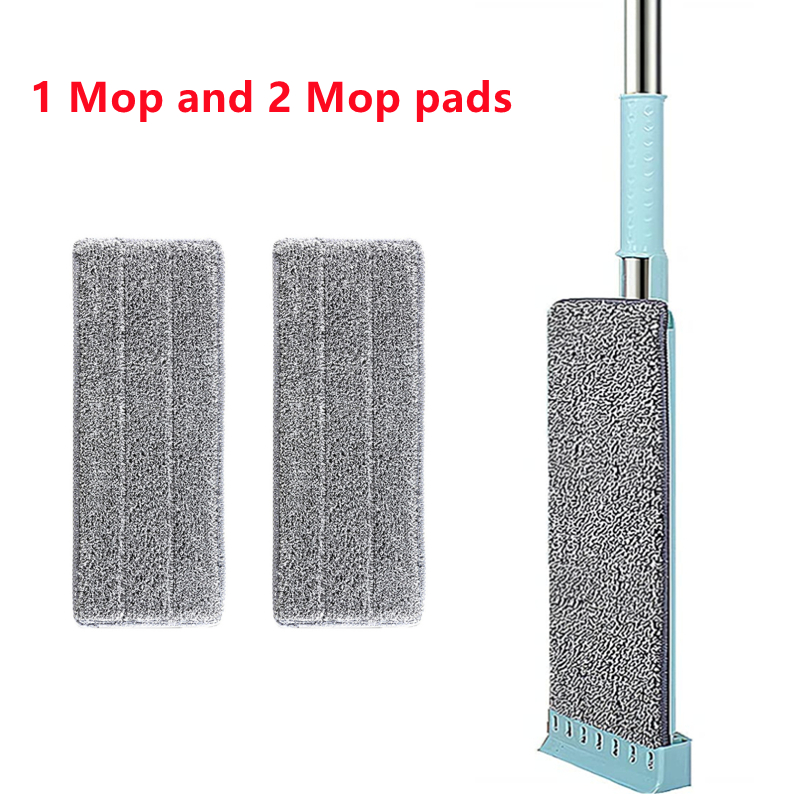 Najnowszy mop płaski z mikrofibry Mop podłogowy z możliwością mycia z podkładkami Lazy Mop Narzędzia do czyszczenia domu 2023: Niebieski