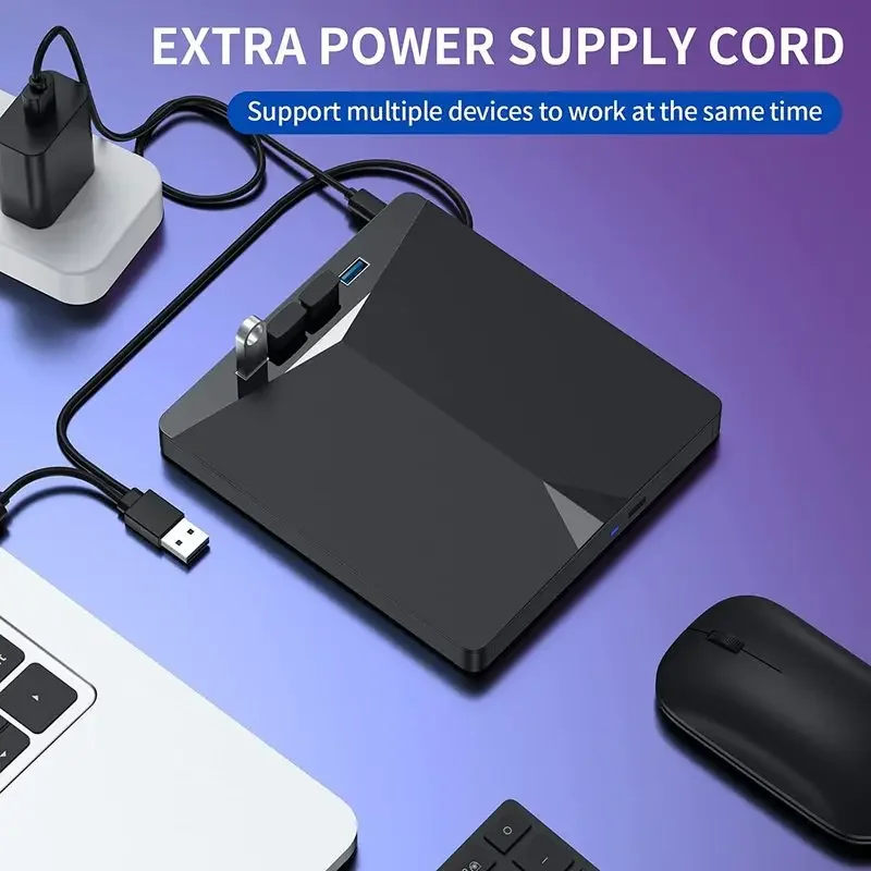 7-in-1 USB 3.0 Typ C Externe CD RW DVD Optische Laufwerke Tablett Typ DVD Brenner Recorder Leser Player für Laptop Notebook PC