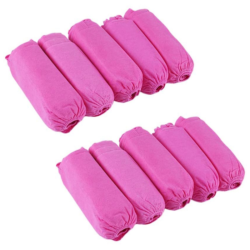 Copriscarpe monouso in tessuto non tessuto, 100 pezzi, antipolvere, antiscivolo, rosa