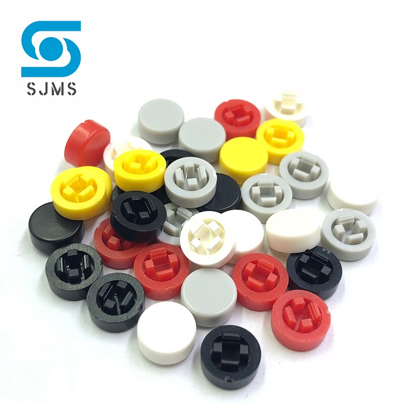 100Pcs 6X6X7.3mm A44 Color Round Tactile Push Button Switch Cap 4*8mm Micro button Cap Momentary Tact Cap