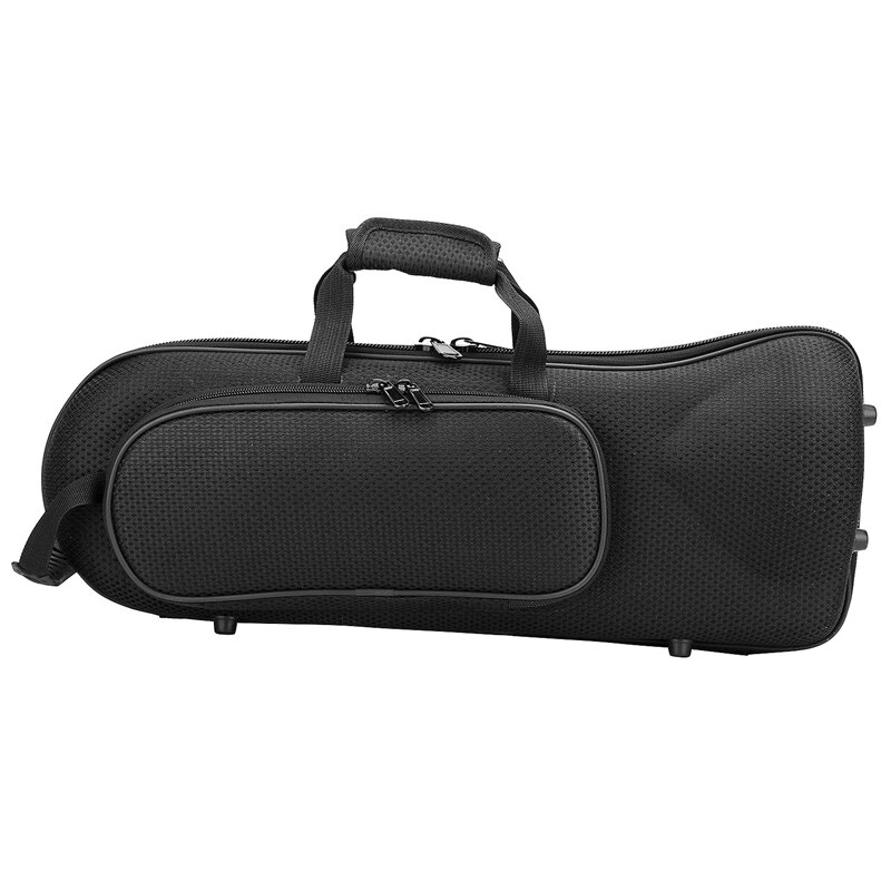 Trompet gigbag waterafstotend oxford doek zachte draagtas hard schuim katoen gevoerd met verstelbare schouderriem zwart