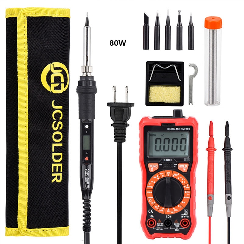 Jcd Résistance Kit de Fer À Souder avec 6000 Compte Télémétrie Automatique AC/DC Voltmètre Testeur de Fer À Souder Outils De Soudage