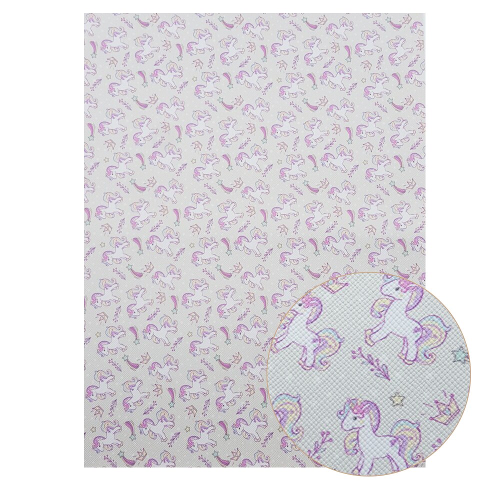 22*30cm a4 tyglakan i konstläder flamingo unicorn utskrift söta djur rosett tyg gör det själv handväskor material syntetiskt läder: 07
