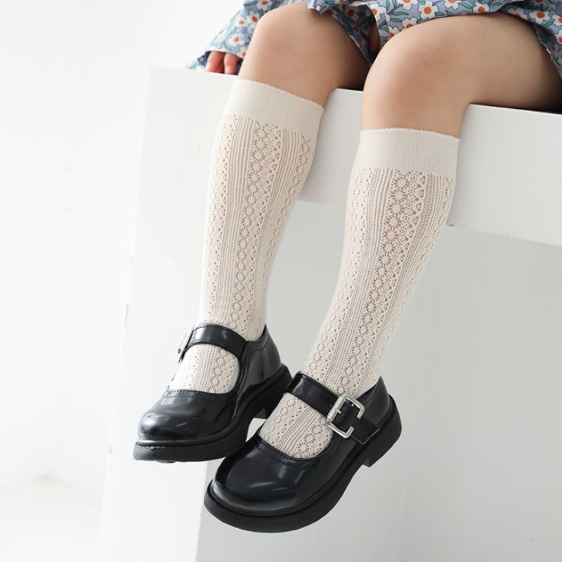 Neue Baby Mädchen Socken Lange Socken Kinder Knie Länge Weiche Baumwolle Baby Socken Kinder 3-8 Jahre Kniehohe sommer dünne Socken