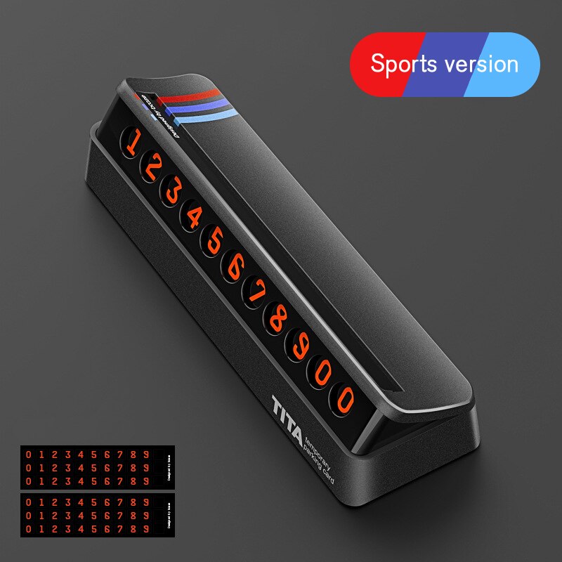 Auto tijdelijke parkeerkaart telefoonnummer digitaal plus zwarte kaart kenteken telefoonnummer parkeerplaats stop auto accessoires: Sportversie