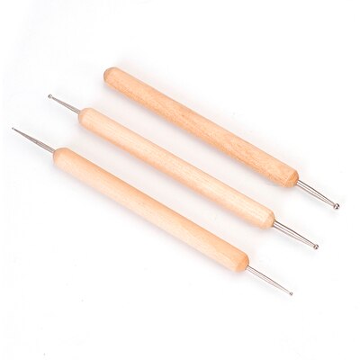 Stainless Steel Ball Double Headed Modelling Ball Tools DIY Leather Embossing Carving Press Tool Set Pottery Clay Ceramic Tool: 3pcs