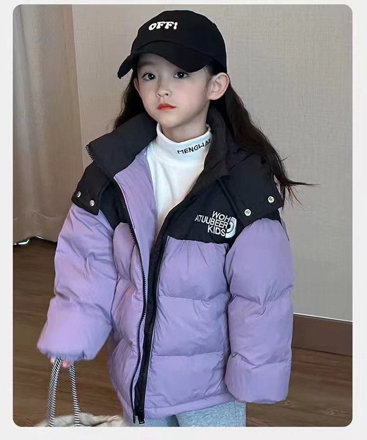 Lasten untuvatakki talvi lasten untuvatakki pojille ja tytöille paksuuntunut lämmin hupullinen lasten leipävaatteiden untuvatakki