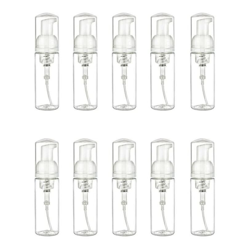 10 stk 50ml / 1.7oz.  skummende såpedispenser liten mini reisestørrelse tom skumpumpeflaskedispenser