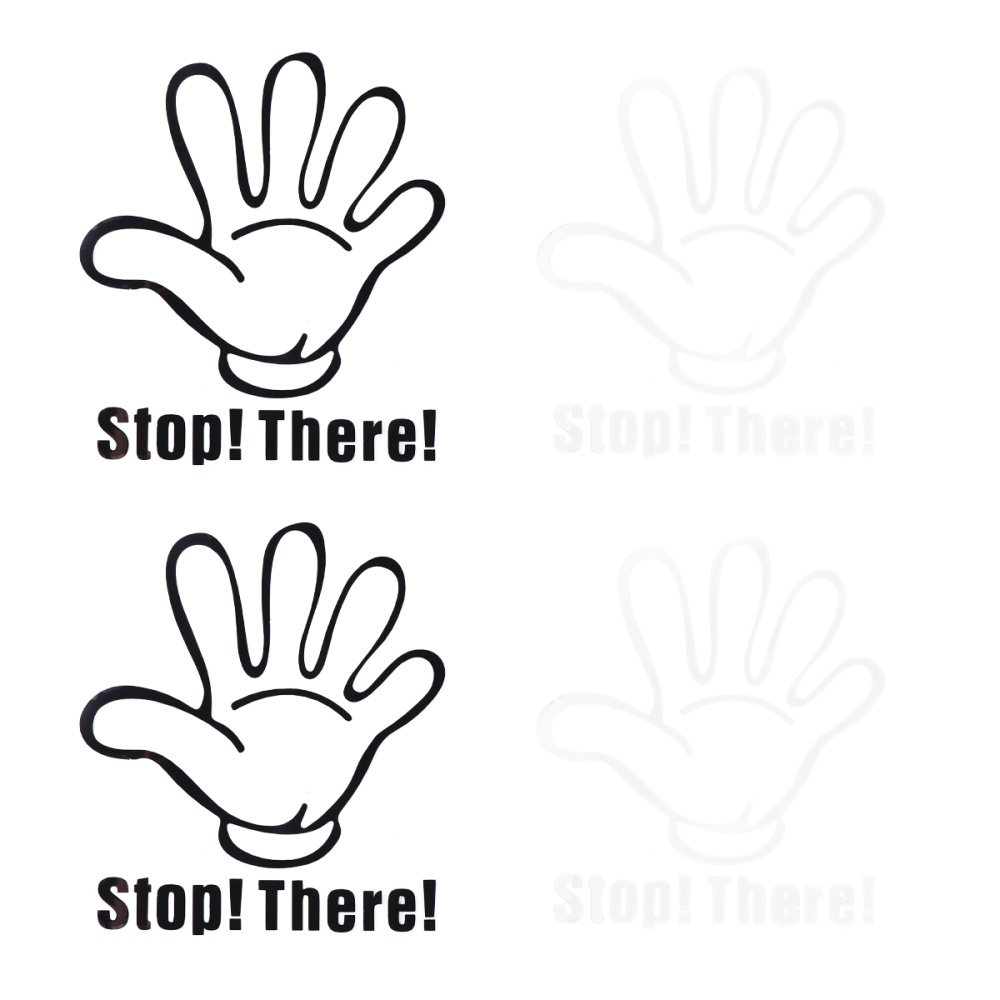 4pcs Useful Wall Sticker Durable Window Background Wall Sticker Hand Shape Stop Car Sign Sticker Informative Sign