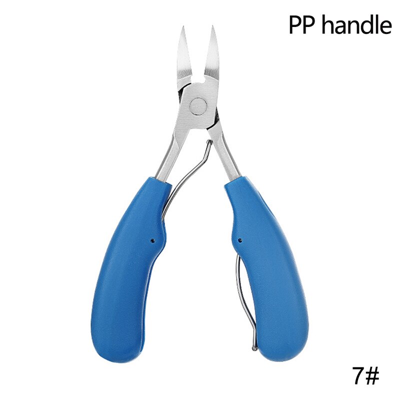 Pinzas para cortar las uñas de los dedos, fórceps para cortar las cutículas, instrumentos de cuidado de los pies para manicura y pedicura: Blue pp handle