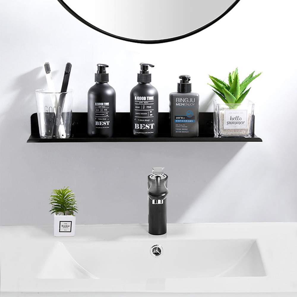 Zwarte Badkamer Planken Douche Baden Opslag Houder Keuken Organisator Rack Shampoo Douche Caddy Rack Badkamer Accessoires