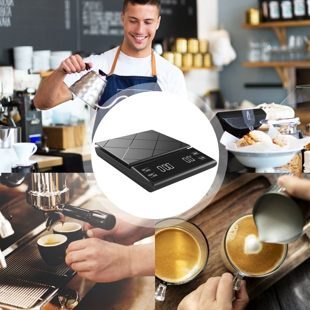 3kg Digital Coffee Scale Food Electronic Scale Kitchen Scale With Timer For Manual Brew Pour Over Coffee Drip Or Espresso
