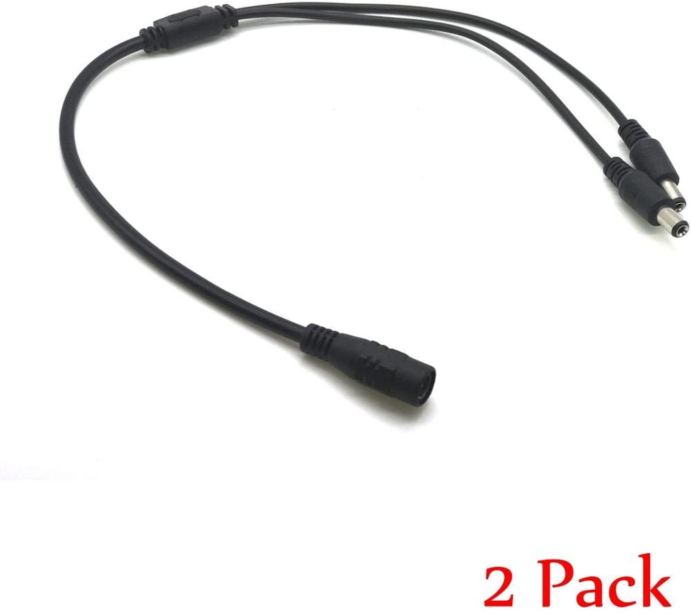 2 pakke 1 hun  to 2 han vejs dc strøm splitter kabel tønde stik 5.52.1mm til cctv kameraer led lys strip og mere