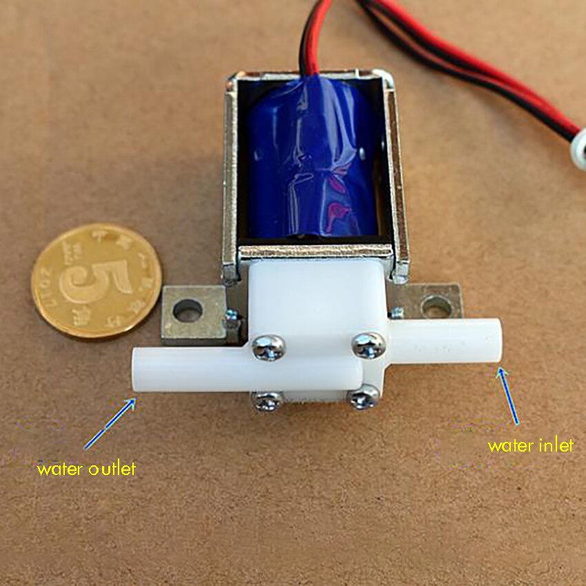 Válvula solenoide en miniatura normalmente cerrada DC12V 0.24A, válvula de agua electromagnética bidireccional de dos posiciones para máquina de café