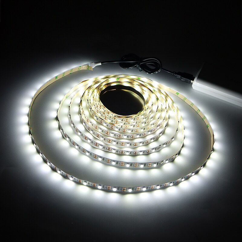 Usb drevet 1/2/3m ledet stripe lys tv bakgrunnsbelysning jul dekorasjon lys: 0.5m kalde