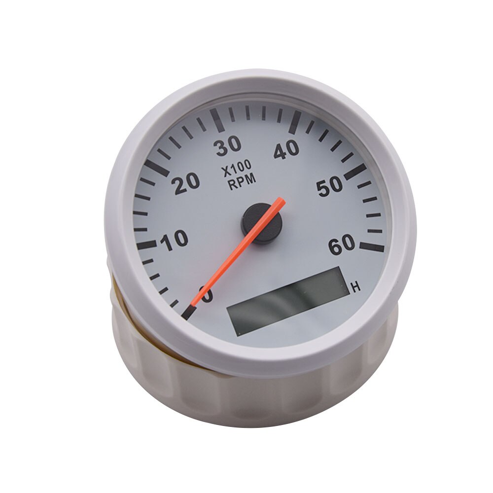 Båd påhængsmotor omdrejningstæller marine bil tachometer med lcd timetæller 85mm 6000 rpm motorcykel digital måler pointer racing sensor