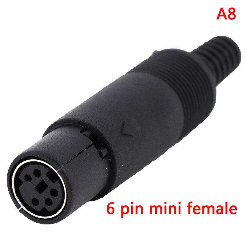 1PC Mini DIN Plug Socket Connector 3/4/5/6/7/8 PIN Chassis Cable Mount Male Female 3-8Pin: A8