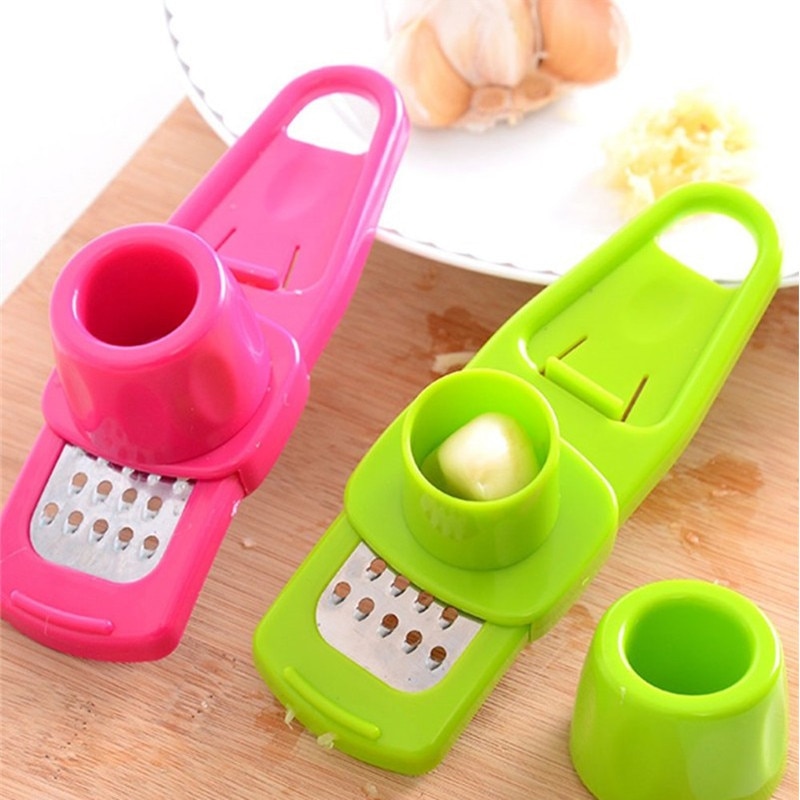 Stainless Steel PP Garlic Presses Ginger Cutter Plastic Grinding Tool Kitchen Ginger Grater Grinder Kitchen Fruit Vegetable Tool