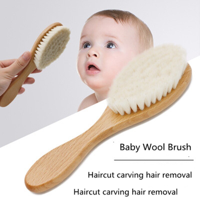 Baby Shampoo Borstel Baden Bad Wol Borstel Massief Houten Kapsel Gebroken Haar Borstel Hals Sweep Beuken Olie Hoofd Borstel