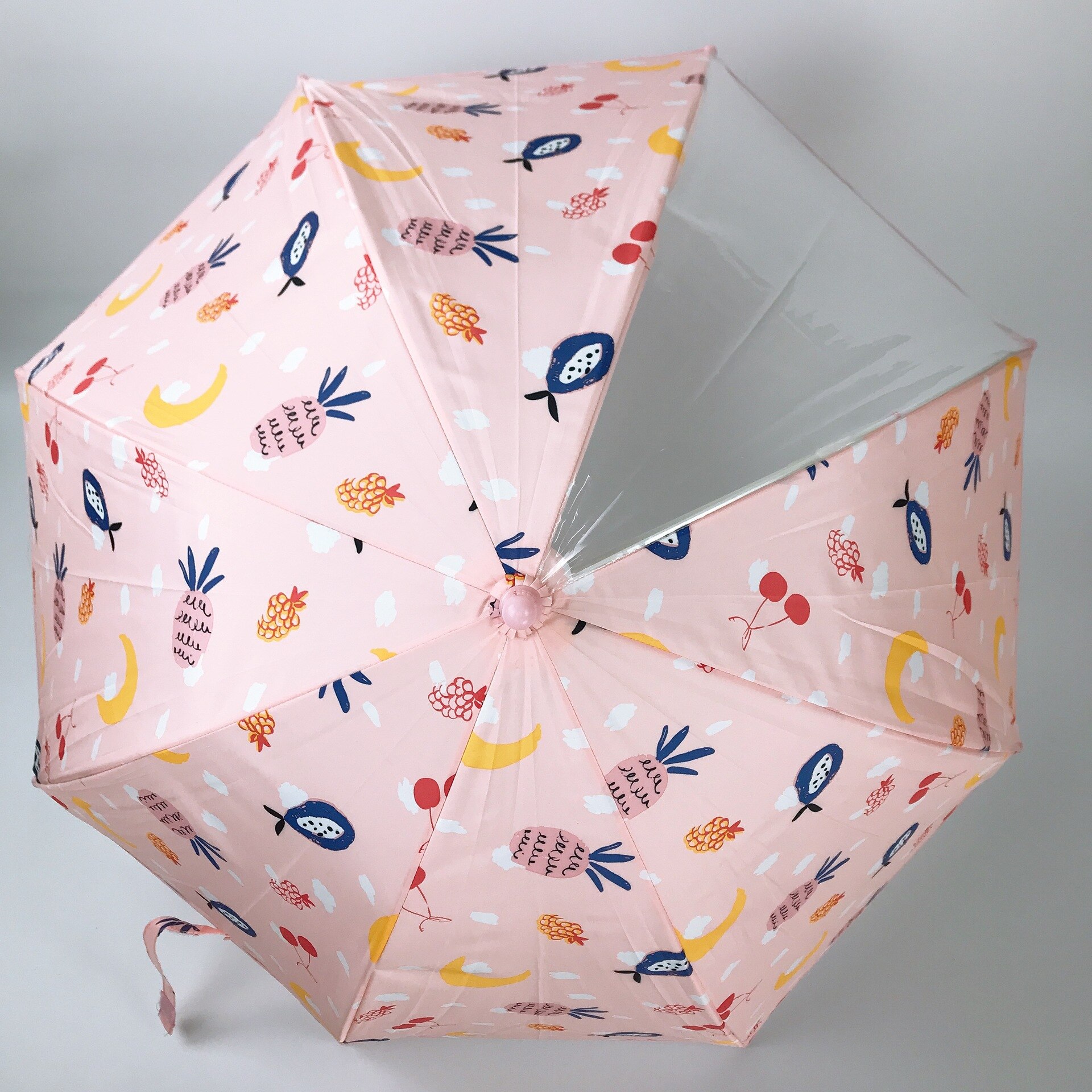 Parasol 6 couleur enfants parapluie 8 os nordique mignon dessin animé Animal parapluie ananas prune imperméable parapluie: Pink with Pineapple