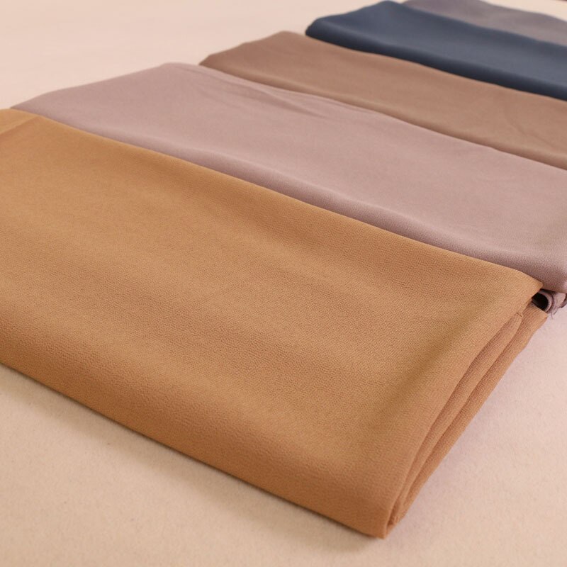 10 stk/parti 115*115cm kvadratisk hovedtørklæde kvinder almindeligt boble chiffon hijab tørklæde ensfarvet sjaler og vikler muslimske hijab tørklæder