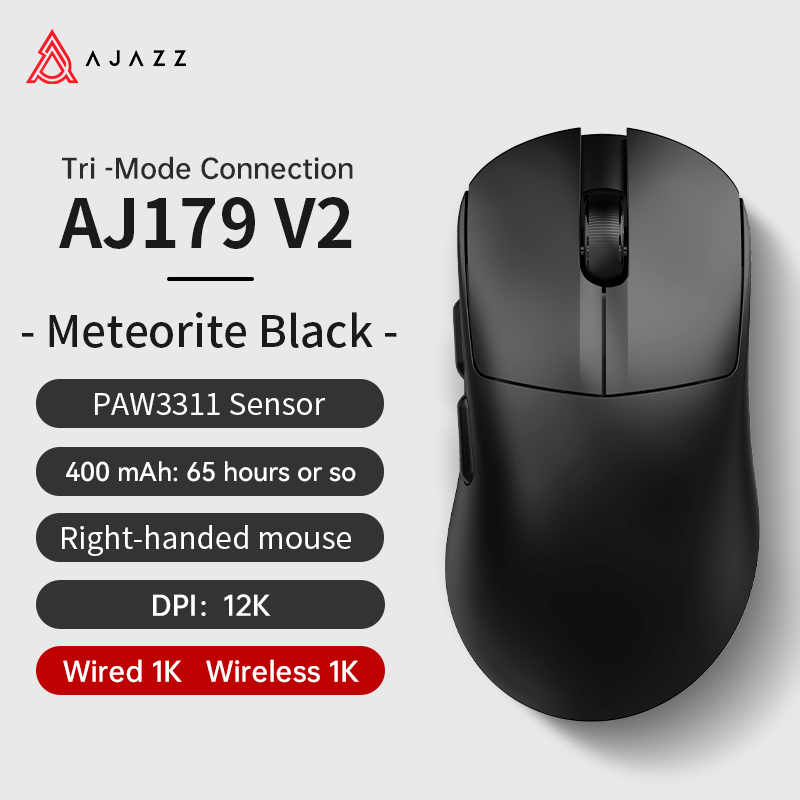 Ajazz AJ179 Apex PAW3950 Bezprzewodowa mysz do gier z stacją ładującą RGB, mysz komputerowa Macro Gamer, lekkie, ergonomiczne myszy komputerowe: Srebrny