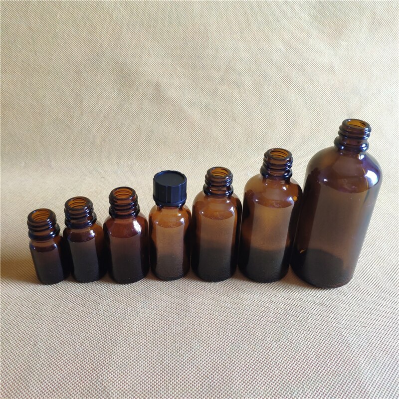 5pcs 20ml Amber Dropper Doseren Flessen DIN 18mm Bruin etherische olie fles cosmetische glazen flacon