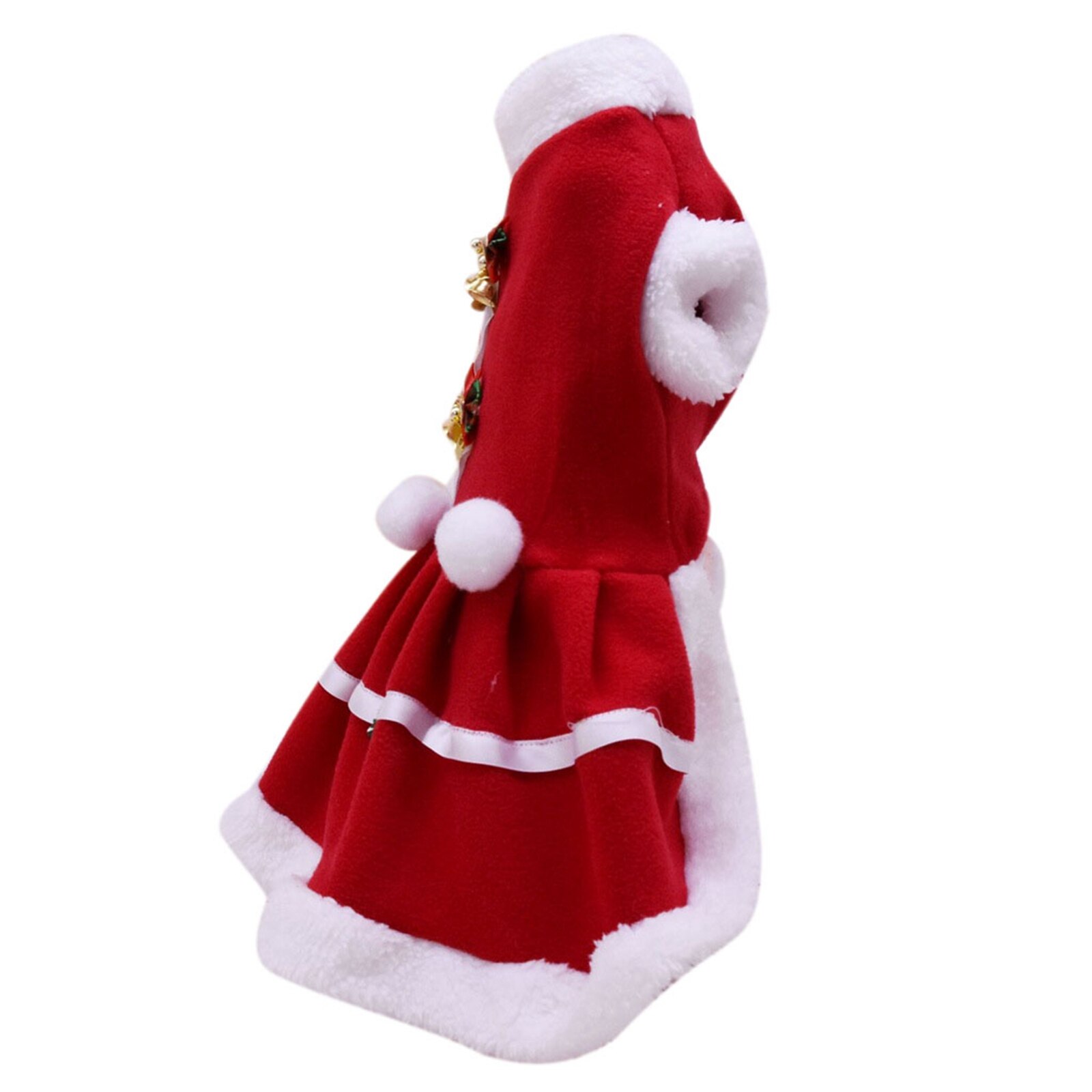 Kerst Hond Strik Kostuum Jurk Puppy Fleece Rok Kleding Herfst Winter Warme Kleding Huisdier Hond Rode Rok Fancy Dress