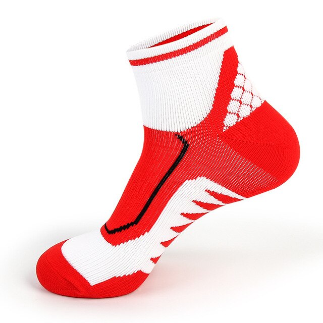 Vinter män sport strumpor bomull casual män crew strumpor vandring jogging snö strumpa för män resor vandring strumpa  eu 39-44 meias: Röd