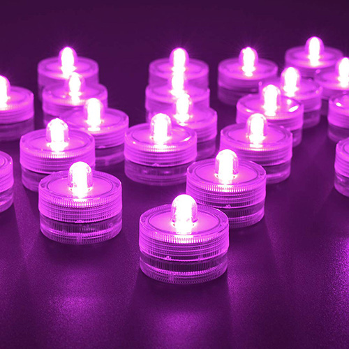 Photophore LED étanche, Simulation de bougie, Submersible, décor de fête de mariage, noël, 12 pièces/lot: Pink / Plum shape