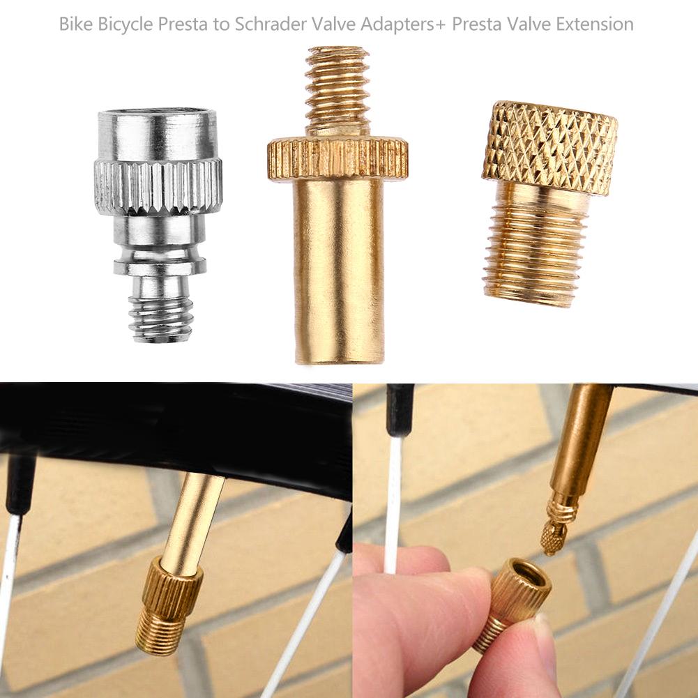 3 stücke Fahrrad Fahrrad presta Schrader Ventil Adapter Presta Ventil Verlängerung Pumpe Werkzeuge Für Berg Straße Fahrrad Ventil Adapter