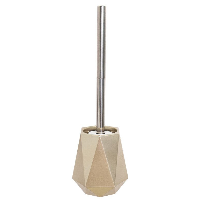 Poubelle de salle de bains en plastique doré, poubelle de luxe nordique murale ou sur pied, brosse de toilette en Silicone: Golden Toilet brush