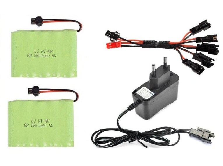 YUKALA 6V 2800mAh Ni-MH AA batterie avec chargeur pour camion RC/voiture RC/bateau RC/réservoir RC SM/JST/TAMIYA prise 6 v 2800 mah