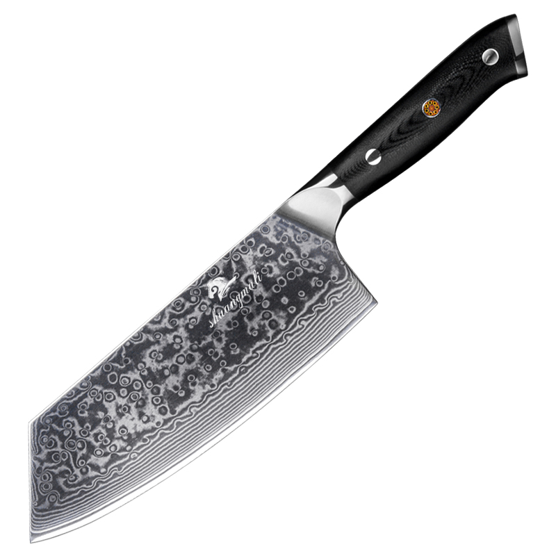 Shuangmali 8 Inch Chinese Chef Knife VG10 Damascus Steel Slicing Knives Sharp Cutting Tools Vegetable Cleaver Knife