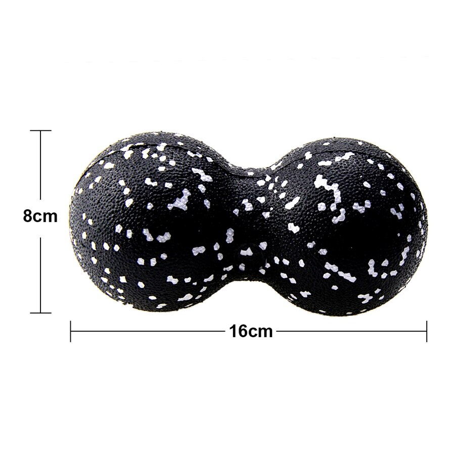 EPP Fitness Peanut Massage Ball Set Lacrosse ball for Shoulder Back Legs Rehabilitation Therapy Training: BlackWhite16cm