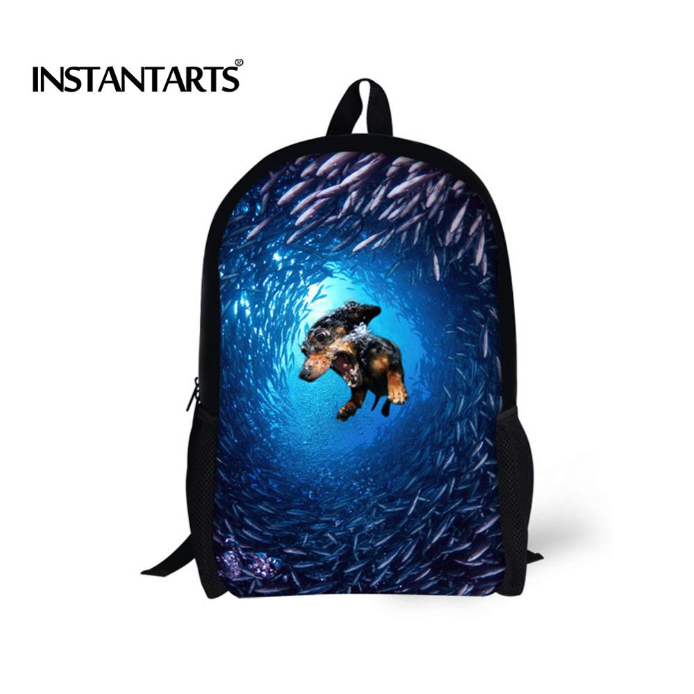 INSTANTARTS Ocean Animal Printing School Bags For Teenagers Boys Children Schoolbag Backpack Best Bag Mochila: C0302C