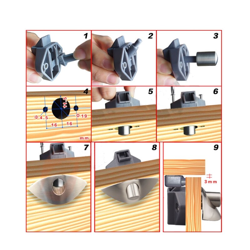 Encell 1set van 4 stuks P06 Push Lock Knop Deurknop RV Kast Lade Caravan Motor Thuis Kast Kast lade Push Klink