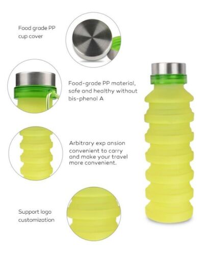 Squeezed Adjustable Water Bottles Bottle Folding Sports Travel Climbing Hiking Drink Bottles Kettle 550ML