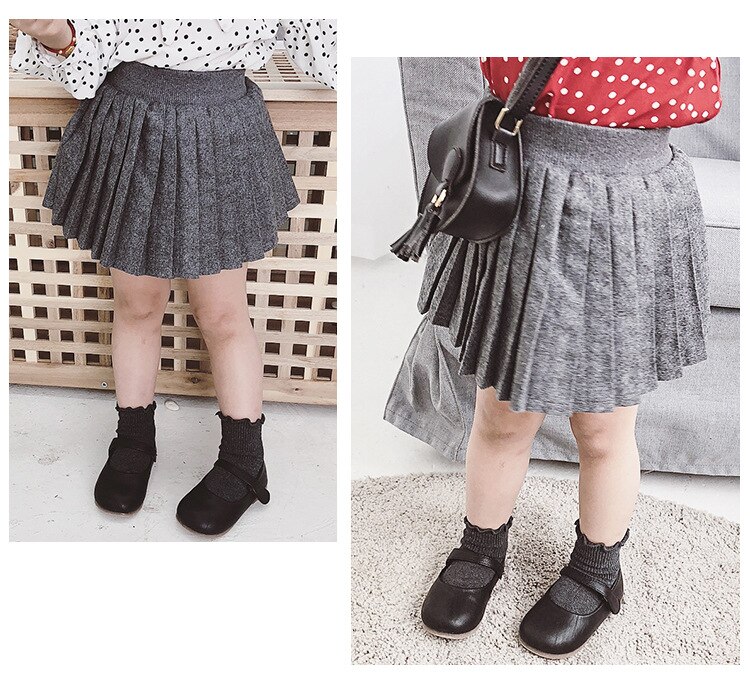 Preppy Korean Girl Skirt Spring Autumn Student Girl Pleated Skirts Princess Knit Skirt Baby Girls Clothing 2 4 5 6 7 8 Year