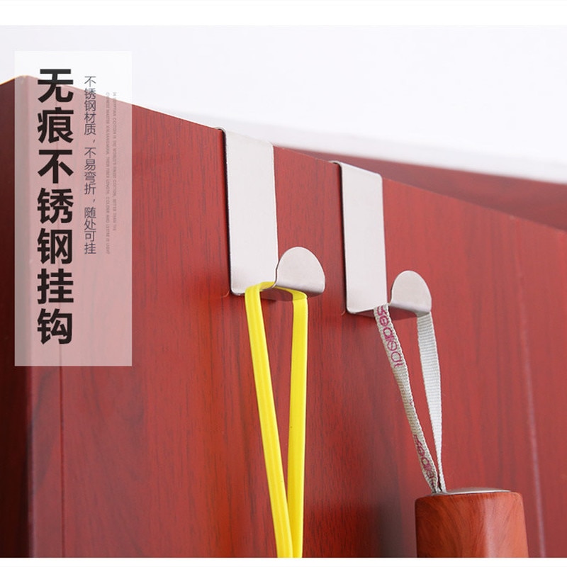 2 Stks/set Multifunctionele Rvs Haken Keukenkast Kleren Thuis Muur Opslag Hanger Badkamer Sleutel Handdoek Deur Haken