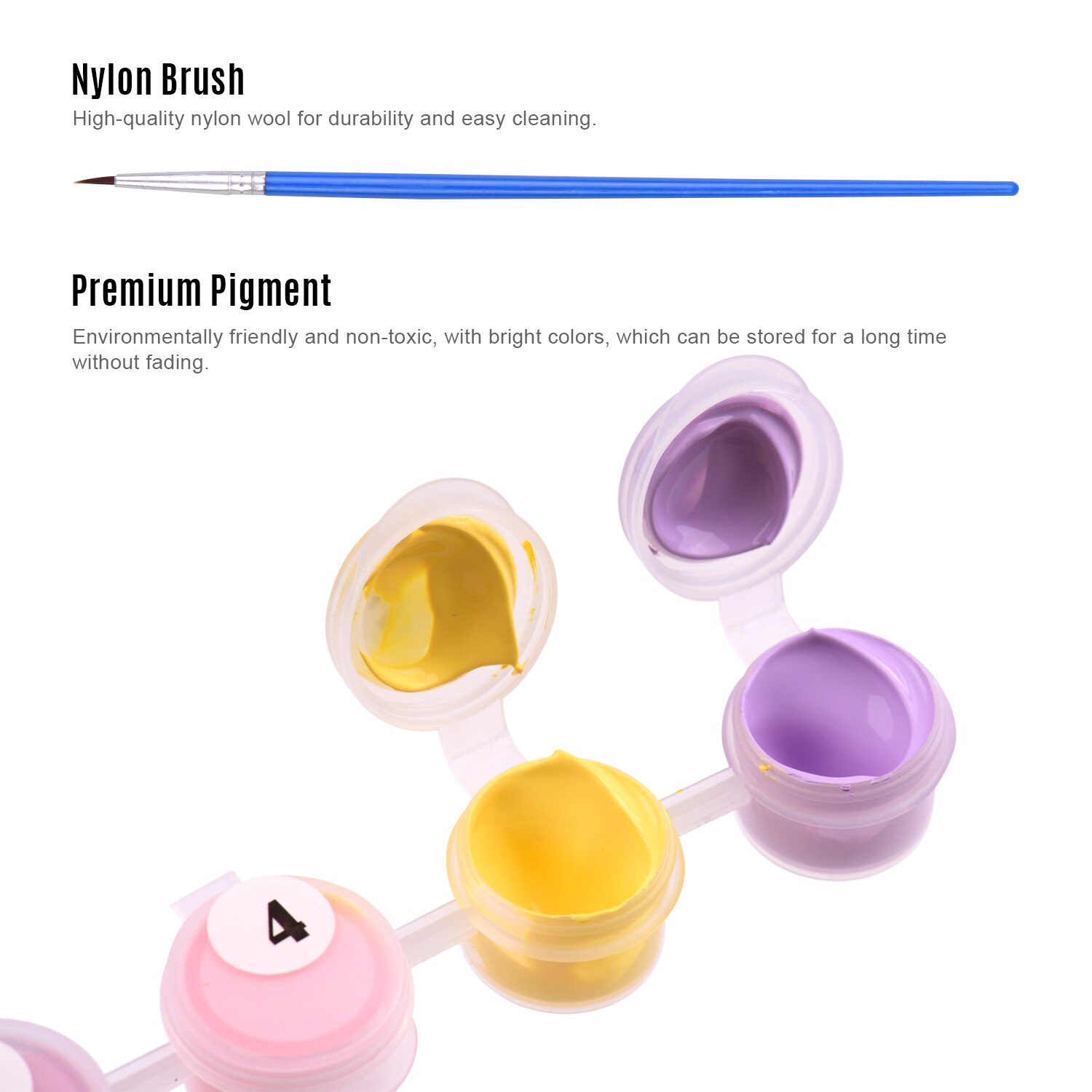 Diy Foto Schilderij Nummers Olieverfschilderij Kit 5.9*3.9 Inch Met Heldere Acryl Pigment Borstel Houten Schildersezel Stand voor Kids