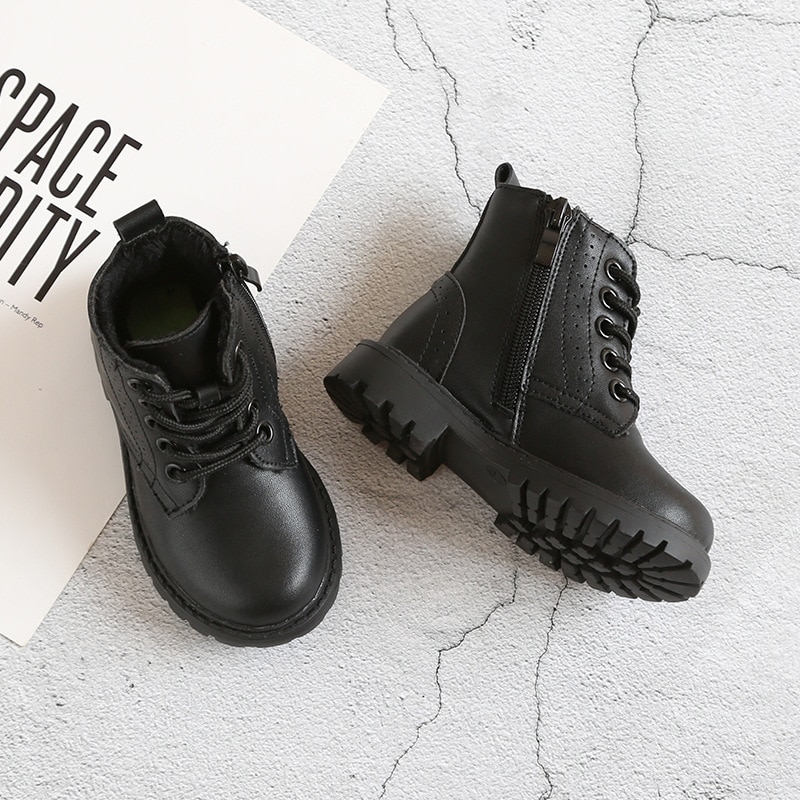 Mudipanda Kids Winter Martin Laarzen Baby Meisjes Snowboots Jongens Warme Pluche Schoenen School Kinderen Enkellaars Non-slip Schoenen