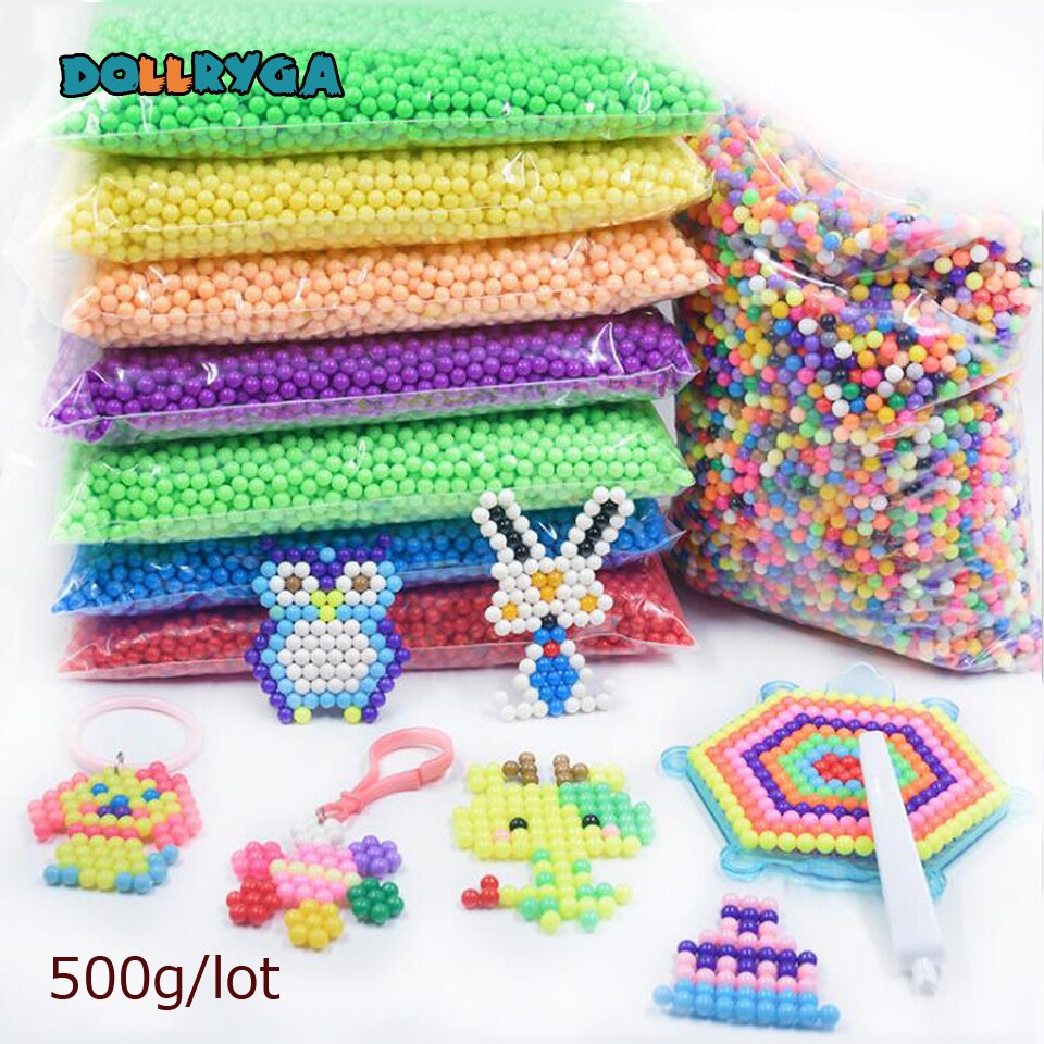 DOLLRYGA 500g 6000 pièces 3d bricolage eau Aqua Spray perles magiques manuel couleurs transparentes perle dans des puzzles pour enfants Art et artisanat