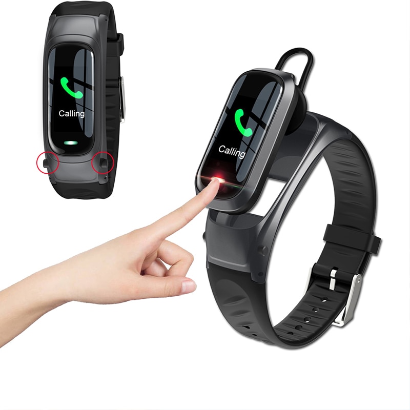 FLUXMOB B9 Bluetooth Headset Smart Bracelet 2 in 1 watch with earbuds Wristband Heart Rate Blood Pressure Sport Earphone and Mic