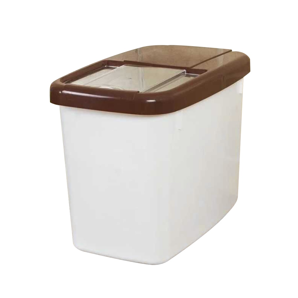 Caja de almacenamiento de arroz de 10kg cajas de almacenamiento de plástico contenedor de almacenamiento de alimentos de cocina dispensador de cereales organizador de almacenamiento herramienta de cocina: Coffee